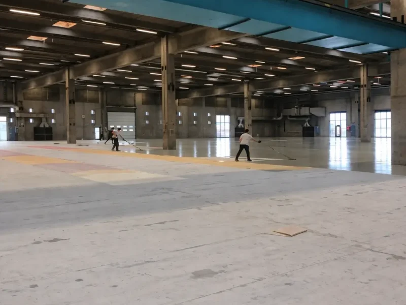 Team arbejder med epoxy gulv