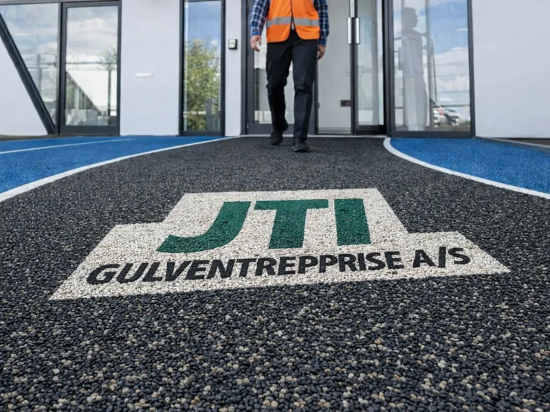 Stentæppe med JTI logo